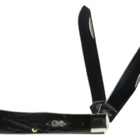 Case 18221 Trapper 3.25"/3.27" Folding Clip Point/Spey Plain Mirror Polished Tru-Sharp SS Blade Rough Black Jigged Synthetic Handle