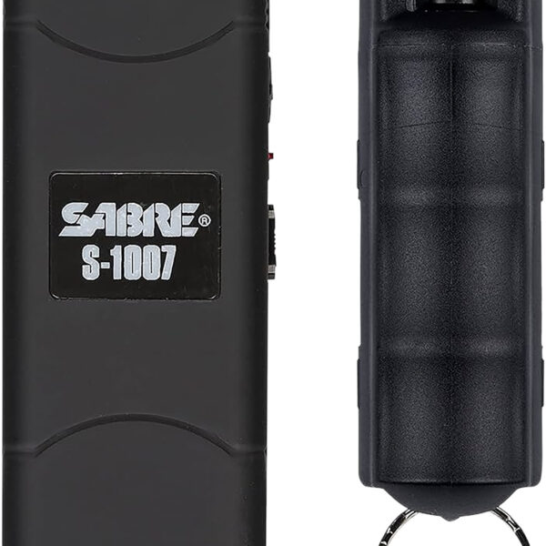 Sabre S7BHCBK Multi-Range Protection Pack Black Plastic 1.6 uC Pain Rating Includes Pepper Spray/Stun Gun w/Flashlight