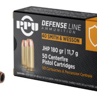PPU PPD40 Defense 40S&W 180gr Jacketed Hollow Point 50 Per Box/10 Case