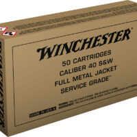 Winchester Ammo SG40W Service Grade 40S&W 165gr Full Metal Jacket Flat Nose 50 Per Box/10 Case