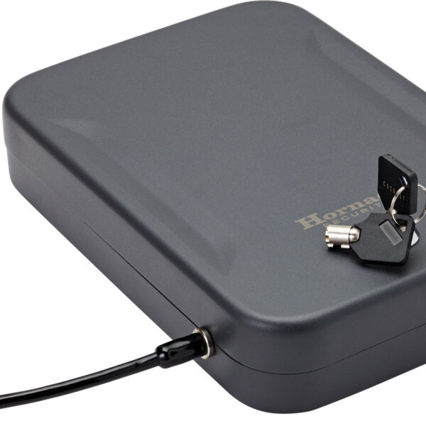 Hornady 95210 Lock Box  XL Key Entry Black Steel Holds 1 Handgun 10" L x 7" W x 2" D