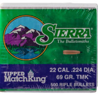 Sierra 7169C Tipped MatchKing 22Cal 69gr Tipped MatchKing 500/Box