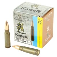 KAISER AMO STEEL CASE 7.62X39 123GR FMJ 20RD BOX (50 BOX CASE)