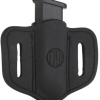 1791 Gunleather MAG12SBLA MAG1.2 Single Mag Holster Stealth Black Leather Belt Slide Compatible w/ Double Stack Ambidextrous