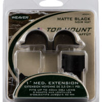 Weaver Mounts 49091 Detachable Top Mount Extension Rings Matte Black 1" Medium