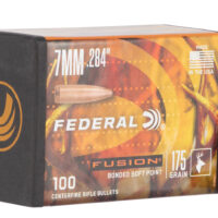 Federal FB284F4 Fusion Component 7mm .284 175 gr Fusion Soft Point 100 Per Box/ 4 Case