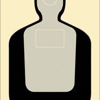 Action Target TQ19100 Qualification Standard Silhouette Paper Hanging 24" x 45" Black/Gray/White 100 Per Box