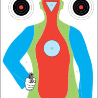 Action Target PRB21E100 Qualification High Visibility Fluorescent Silhouette Paper Hanging 23" x 35" Multi-Color 100 Per Box