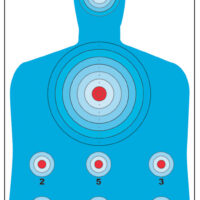 Action Target PRCQ1100 Qualification High Visibility Fluorescent Silhouette Paper 23" x 35" Blue/Red 100 Per Box