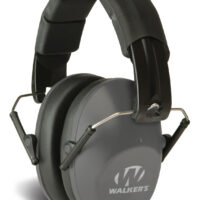 Walker's GWPFPM1GY Pro Low Profile Passive Muff 22 dB Over the Head Gray/Black Polymer