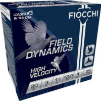 Fiocchi 203HV4 Field Dynamics High Velocity 20Gauge 3" 1 1/4oz 4Shot 25 Per Box/10 Case