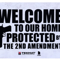 TekMat TEK422AMENDMENT 2nd Amendment Door Mat White/Black Rubber 42" Long "Welcome To Our Home Protected By The 2nd Amendment"