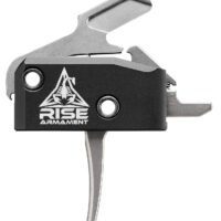 Rise Armament RA434SLVRAWP RA-434 High Performance Single-Stage Flat Trigger with 3.50 lbs Draw Weight & Black/Silver Finish for AR-Platform