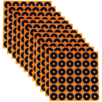 EZ-Aim 15250 Splash Reactive Self-Adhesive Paper Black/Orange 1" Bullseye 12 Pack