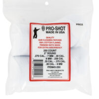 Pro-Shot 2250 Cleaning Patches .270 - .38 Cal 2" Round Cotton Flannel 250 Pack