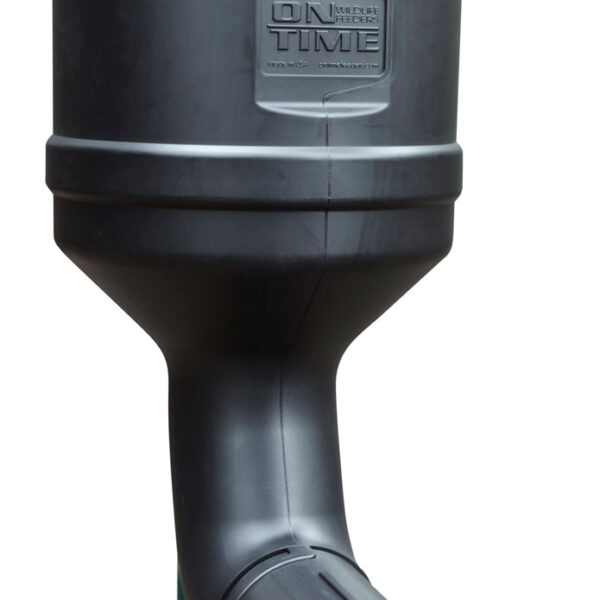 On Time 71800 T-Post Gravity Feeder Black UV Resistant Polyethylene with 80 lbs Capacity, Multi Mounting Options, Includes Mounting Bracket
