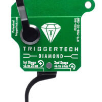 TriggerTech R70TGB02TNF Diamond Two-Stage Flat Clean Trigger with 0.50-2.80 lbs Draw Weight & Green w/Black Parts Finish for Remington 700 Right