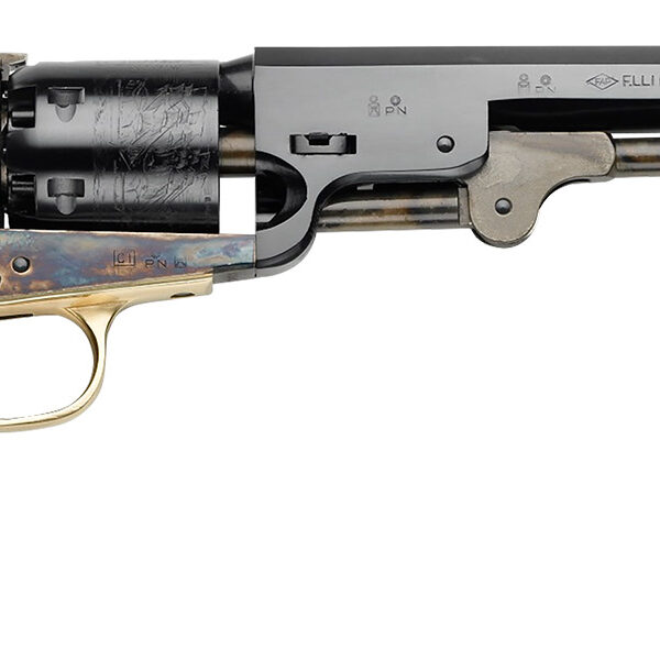 Pietta PF51CH36712 1851 Navy Steel 36 Cal 7.50" 6rd Color Case Hardened Frame Blued Cylinder Blued Octagon Barrel Walnut Grip