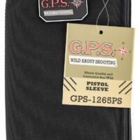GPS Bags 1265PS Pistol Sleeve Large Black Nylon with Locking Zippers & Thin Design Holds 1 Handgun