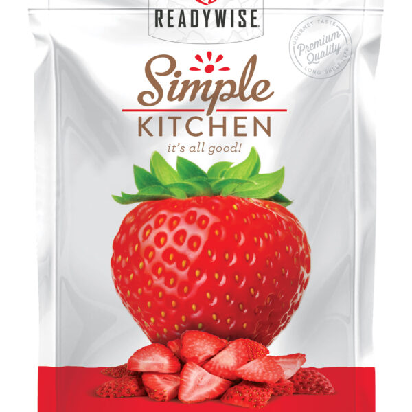 ReadyWise SK05006 Simple Kitchen Freeze Dried Fruit Strawberry 1 Serving Pouch 6 Per Case