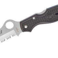 Spyderco C89SBK Atlantic Salt 3.69" Folding Sheepsfoot Serrated H1 Steel Blade Black Molded FRN Handle Includes Pocket Clip