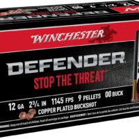 Winchester Ammo SB1200PD Defender 12Gauge 2.75" 9Pellets Copper Plated 00Buck Shot 10 Per Box/10 Case