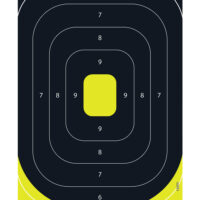 EZ-Aim 15372 Splash Reactive Target IPSC Silhouette Paper Hanging 12.50" W X 18.25" H Black/Yellow 8 Per Pkg