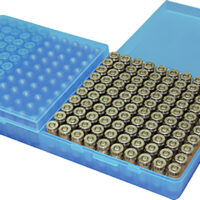 MTM Case-Gard P200924 Ammo Box Flip-Top 9mmLuger/380ACP Handgun Clear Blue Polypropylene 200rds
