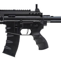 Umarex 2252120 Steel Strike Air Rifle CO2 177 BB Single Shot Or 6 Round Burst Mode, 30rd Drop Free Magazine, 900 BB Capacity Reservoir, Flat Top Picatinny Rail, Flip Up Sights, Adjustable Stock