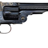 Taylors & Company 550644 Top Break Schofield 45 Colt (LC) 6rd 7" Blued Engraved Steel Walnut Grip