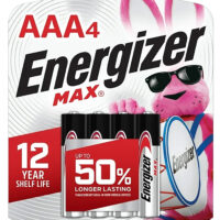 Energizer E92BP4 AAA Max Black/Silver 1.5V Alkaline Qty (4) Single Pack