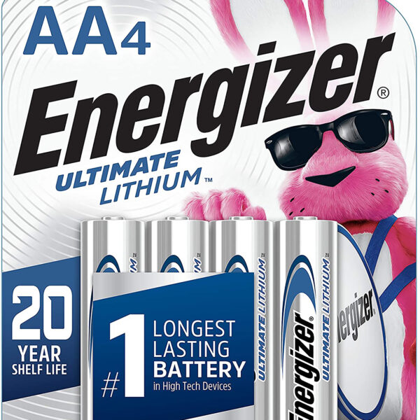 Energizer L91SBP4H3 AA Ultimate Lithium Silver 1.5V Lithium, Qty (4) Single Pack