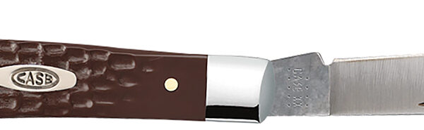 Case 00135 Trapper Slimline 3.25" Folding Clip Point Plain Mirror Polished Tru-Sharp SS Blade, Brown Jigged Synthetic Handle