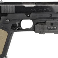 Recover Tactical CC3P0102 Frame Grip Black Polymer Frame with Interchangeable Black & Tan Panels for Standard Frame 1911