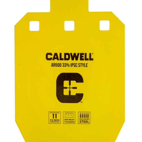 Caldwell 1116697 C  Yellow Powder Coat AR500 Steel 10" L x 6.1" W x 0.4" D 33% Hanging