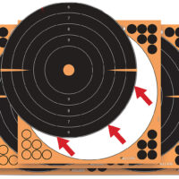 EZ-Aim 1531710 Splash Reactive Self-Adhesive Paper Black/Orange 12"x12" Bullseye 10 Pack