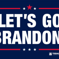 TekMat TEKR17BRANDON Cleaning Mat Red/White/Blue Rubber 11"x17" "Lets Go Brandon"
