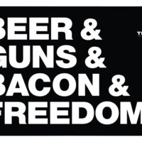 TekMat TEKR17BGBF Cleaning Mat Black/White Rubber 11"x17" "Beer & Guns & Bacon & Freedom"