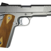 Rock Island 56865 Rock Standard FS Full Size 10mm Auto 8+1 5" Stainless Steel Barrel & Serrated Slide, Matte Stainless Steel Frame w/Beavertail, Wood Double Checkered Grip