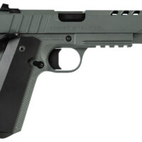 Tisas 10100512 1911 Night Stalker Full Size 45 ACP 8+1 5" Black Steel Ramped Barrel, Platinum Grey Cerakote Ported/Serrated Slide & Frame w/Picatinny Rail & Beavertail, Ambidextrous