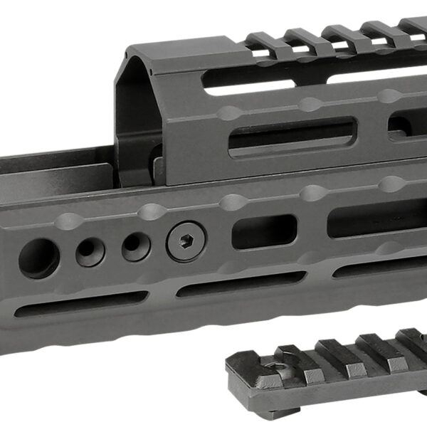 Midwest Industries MIAKALPHA6 Alpha  Drop-in Aluminum Black Hardcoat Anodized 5 Slot Picatinny Rail AK-Platform 6" Long Compatible w/M-LOK