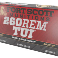 Fort Scott Munitions 260123SCV2 Tumble Upon Impact (TUI) 260Rem 123gr Solid Copper Spun 20 Per Box/25 Case