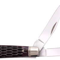 Cold Steel CSFLMTRPRJ Trapper Mini 2.60"/2.70" Folding Clip/Spey Plain 3Cr13MoV SS Blade/Brown Jigged w/Polished Bolsters Bone Handle