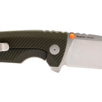 S.O.G SOG14060143 Tellus FLK 3.65" Folding Clip Point Plain Stonewashed Cryo 440C SS Blade/ Olive Drab Textured GRN Handle