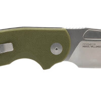 S.O.G SOG16030157 Stout SJ 2.60" Folding Clip Point Plain Stonewashed Cryo D2 Steel Blade/ Olive Drab Textured G10 Handle Includes Belt Clip