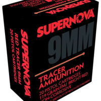 Supernova PMSN9MMR Red Tracer Non Corrosive 9mm Luger 119 Gr Full Metal Jacket 20 Per Box/ 50 Cs