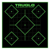 TruGlo TG14A25BB Tru-See 5- Diamond Target Self-Adhesive Heavy Paper Black/Green 12"x12" 25 Pack