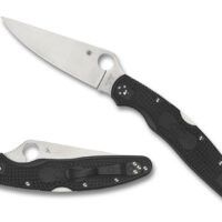 Spyderco C07PBK4 Police 4 Lightweight 4.39" Folding Plain Satin VG-10 SS Blade/Black Textured FRN Handle Includes Pocket Clip