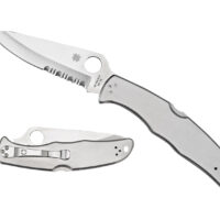 Spyderco C10PS Endura 4 3.85" Folding Plain Satin VG-10 SS Blade/Satin Stainless Steel Handle Includes Pocket Clip