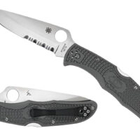 Spyderco C10PSFG Endura 4 Lightweight 3.75" Folding Part Serrated Satin VG-10 SS Blade/Foliage Green Bi-Directional Texturing FRN Handle Includes Pocket Clip
